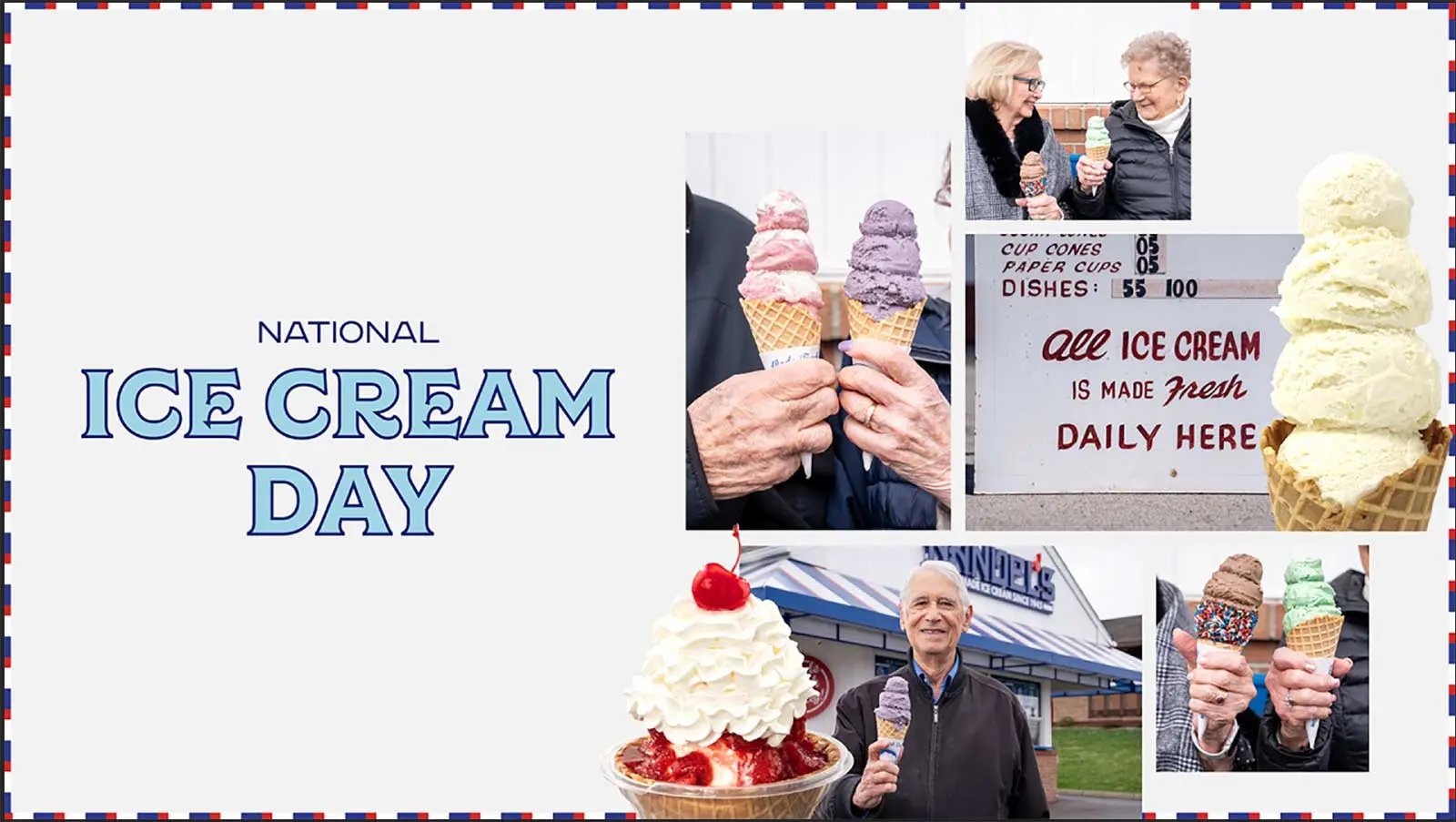 Collage of people enjoying Handel's Ice Cream for National Ice Cream Day