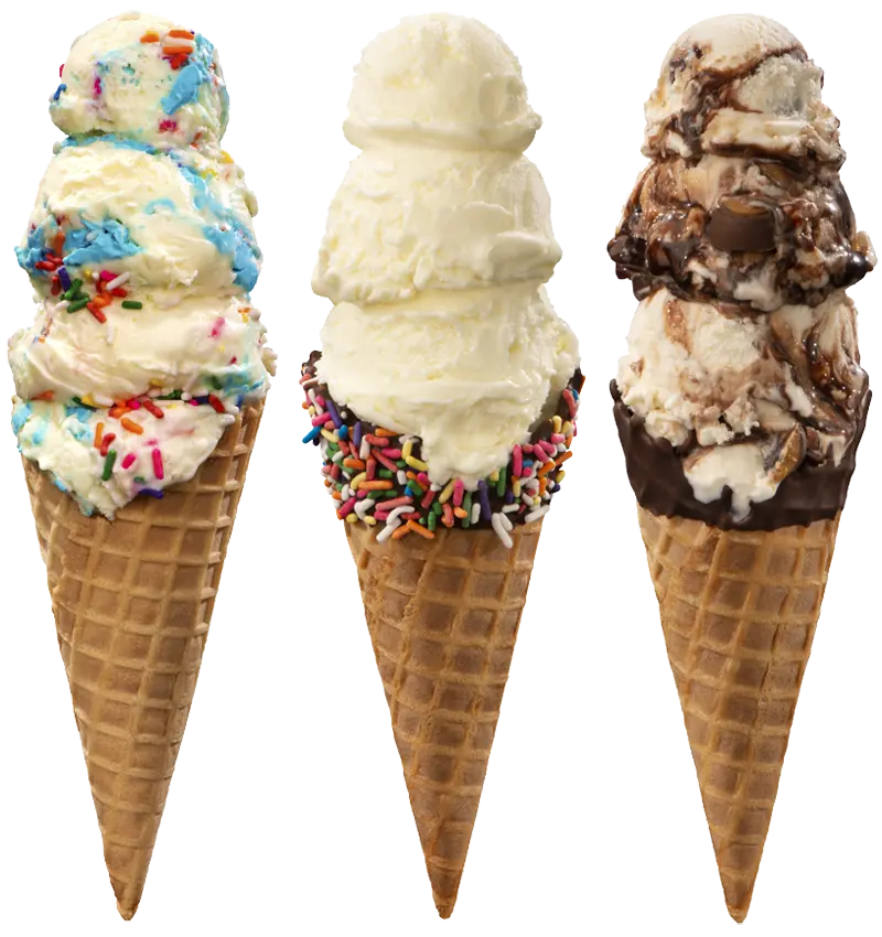 three Handel's ice cream cones