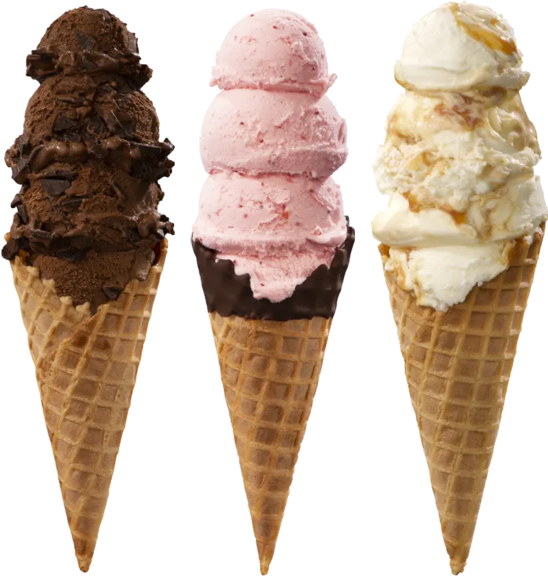 three Handel's ice cream cones