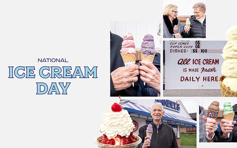collage of people enjoying Handel's Ice Cream for National Ice Cream Day